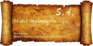 Stahl Annamária névjegykártya